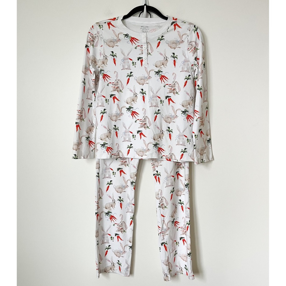 Hart + Land Organic Pima Cotton Easter‎ Bunny Rabbit Pajamas Womens Small